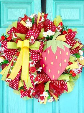 Strawberry Spring & Summer Door Wreath
